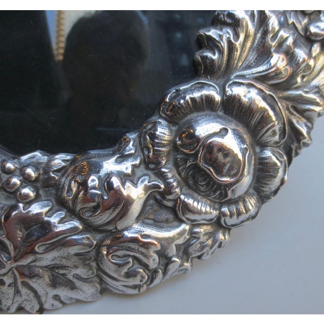 Late 20th Century Silver Plate Large Portrait Photo Frame For Sale - Image 5 of 8