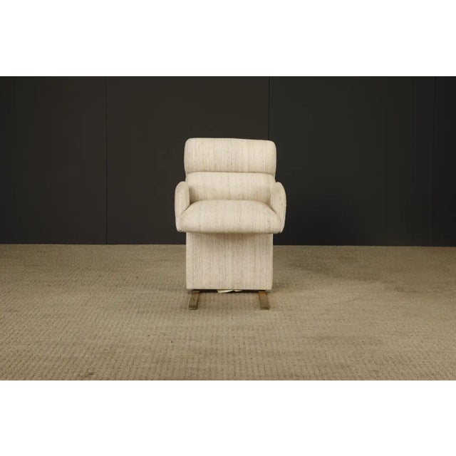 Finesse Originals Set of 6 Channel-Tufted Post-Modern Dining Chairs by Finesse, 1970s, Signed For Sale - Image 4 of 15