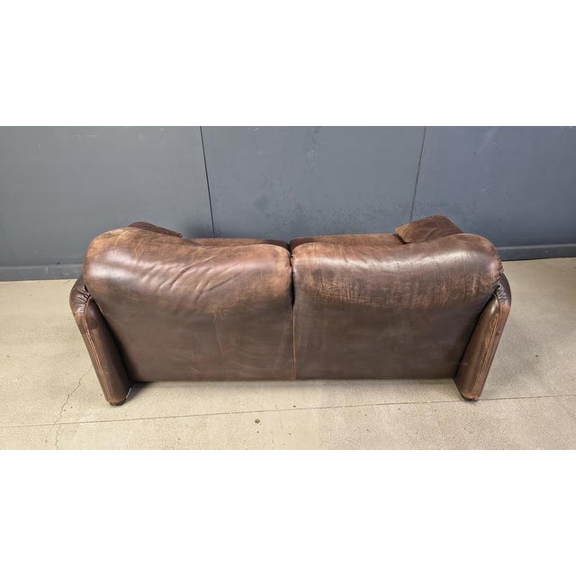 Vico Magistretti Leather Maralunga Sofa by Vico Magistretti for Cassina, 1970s For Sale - Image 4 of 15