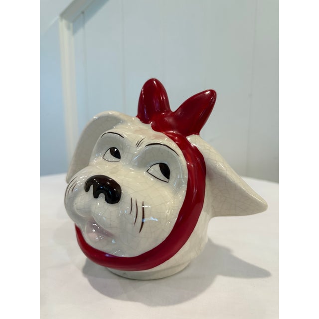 Ivory Vintage Brush McCoy Pottery Toothache Dog Cookie Jar For Sale - Image 8 of 12