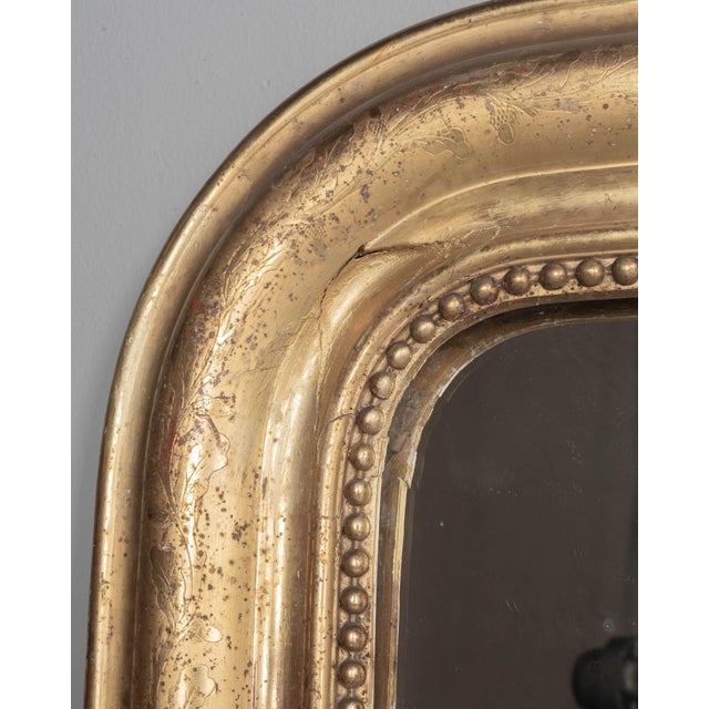 Gold French Louis Philippe Style Gilded Mirror 26.75"w X 37.5"h For Sale - Image 8 of 9