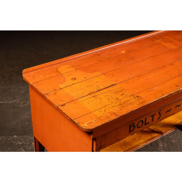 Brown Vintage Industrial Hardware Store Counter For Sale - Image 8 of 11