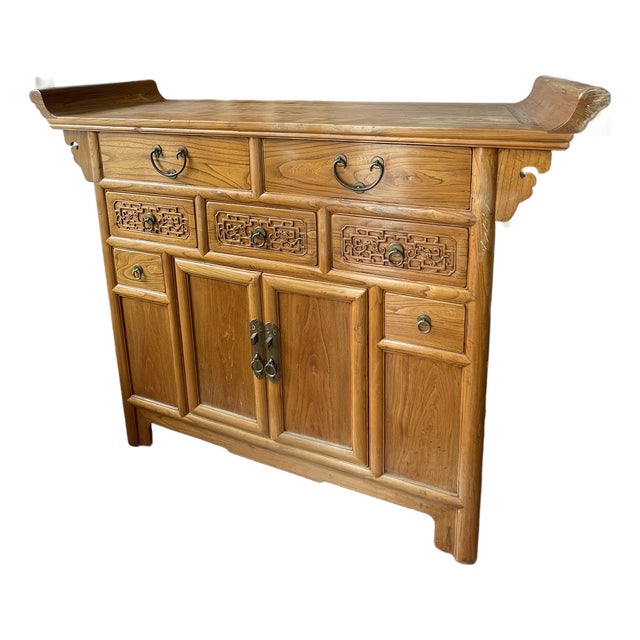 1960s Korean Style Elmwood Highboy For Sale
