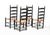 FOUR PAINT-DECORATED LADDERBACK SIDE CHAIRS. American, 19th Century. Mixed woods. Plain turnings with torch finials, four...