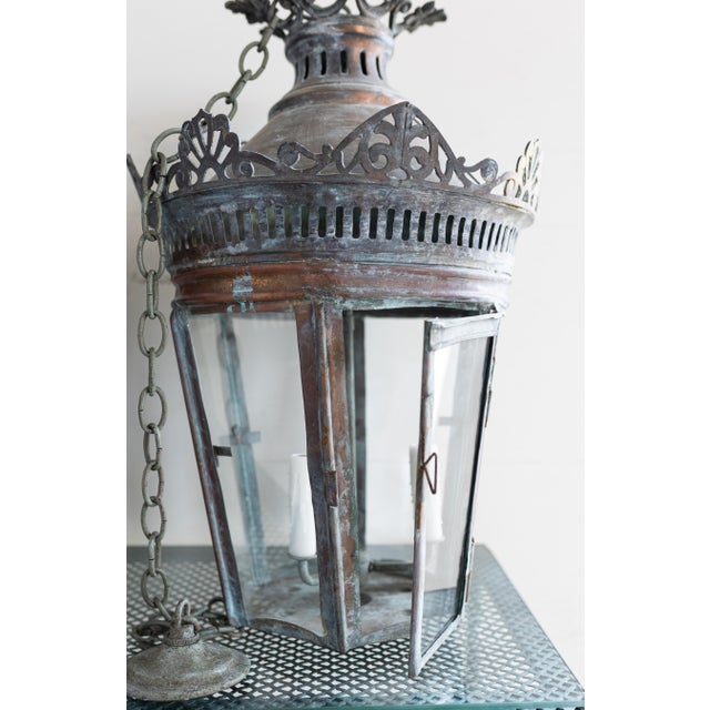 19th Century French Copper Lanterns Newly Wired - a Pair For Sale - Image 4 of 17