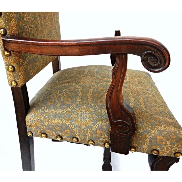 Spanish Style Mahogany Antique Dining Chairs Set of 6 Chairish