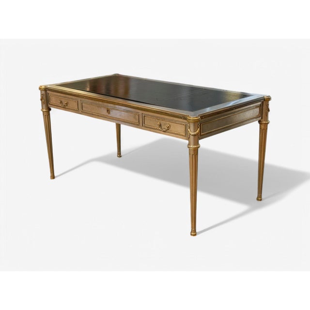John Vesey, Louis XVI Style, Steel, Bronze, Rare Writing Desk, Usa, 1960s For Sale - Image 4 of 10