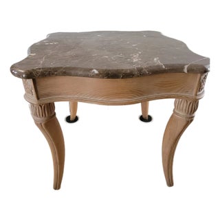 Vintage Henredon Side Table With Granite Top For Sale