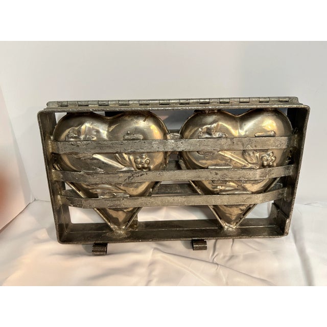 Metal Late 20th Century Metal Double Hinged Large Heart Chocolate Mold For Sale - Image 7 of 7
