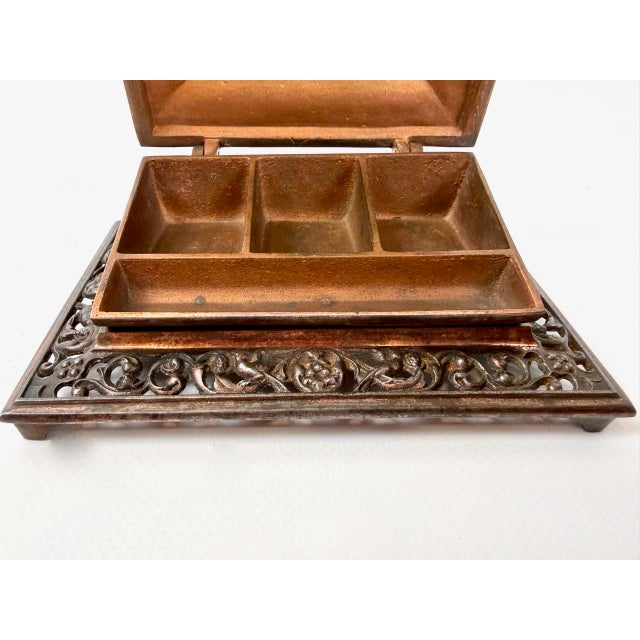 Antique Cast Bronze Desk Trinket Box, 1890s For Sale - Image 5 of 14