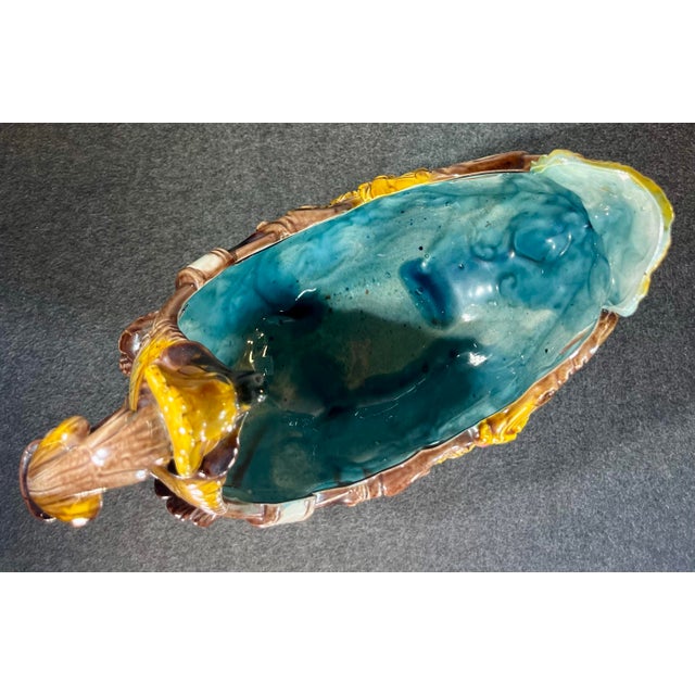 Antique Majolica Detailed Porcelain/Pottery Centerpiece Bowl For Sale - Image 9 of 12