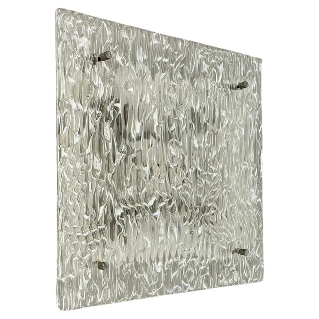 Large Hollywood Regency Ice Glass Wall Light from Kalmar Leuchten, 1970s For Sale - Image 15 of 15