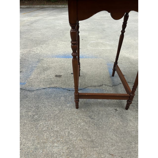Wood Pair of 1970s Wooden Carved Nesting Game Tables With Flip-Up Sides For Sale - Image 7 of 12