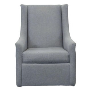 West Elm Modern Gray Rocking Lounge Chair For Sale