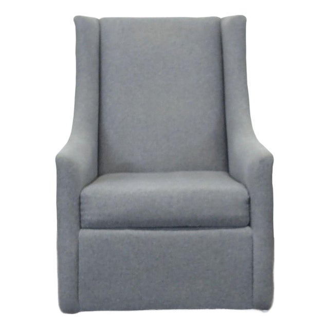 West Elm Modern Gray Rocking Lounge Chair For Sale