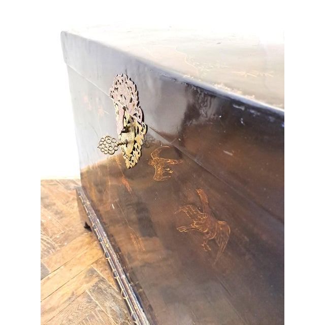 Hutton-Clarke Antiques is pleased to offer this striking Japanese black lacquer chest dating from the Meiji period (late...