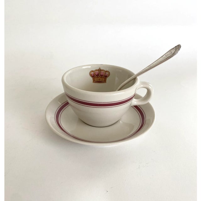 Metal Hotel Del Coronado Teacup Set W/Spoon For Sale - Image 7 of 9