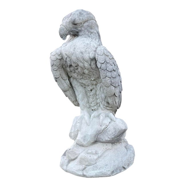 Stone Vintage Cast Stone Eagle Statue For Sale - Image 7 of 12
