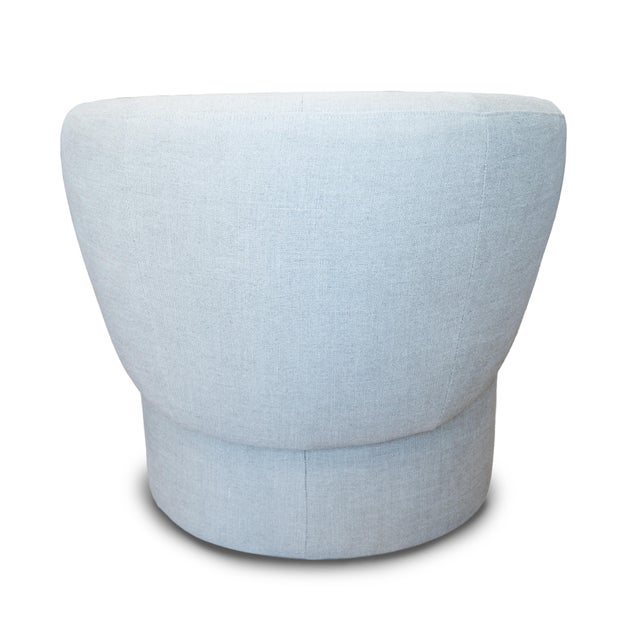 Rolf Benz Vintage Linen Swivel Chair For Sale - Image 4 of 5