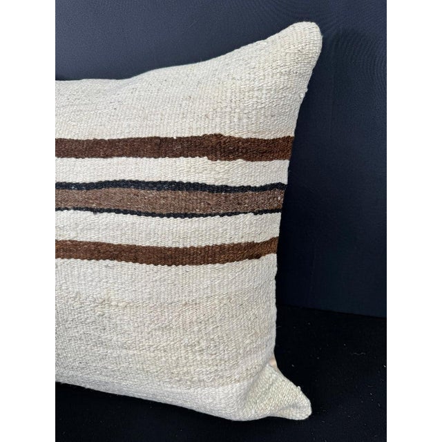 Contemporary Turkish Hemp Pillow Cushion Natural Beige Brown Cushion Cover 20"x20" For Sale - Image 3 of 4