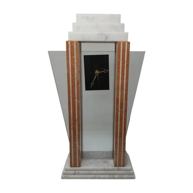 Mogadishu Table Clock in Marble from Vega, Italy, 1990s For Sale - Image 9 of 9