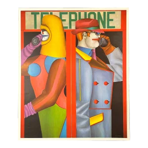 Richard Lindner “Telephone” 1980 Exhibition Lithograph Poster
