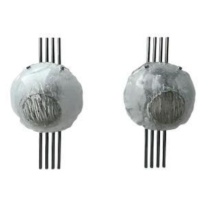 Pair of Murano Glass and Metal Chrome Sconces by Esperia. Italy, 1970s