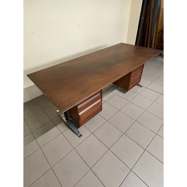 Wood Executive Desk attributed to Alberto Rosselli for Arflex, 1961 For Sale - Image 7 of 18