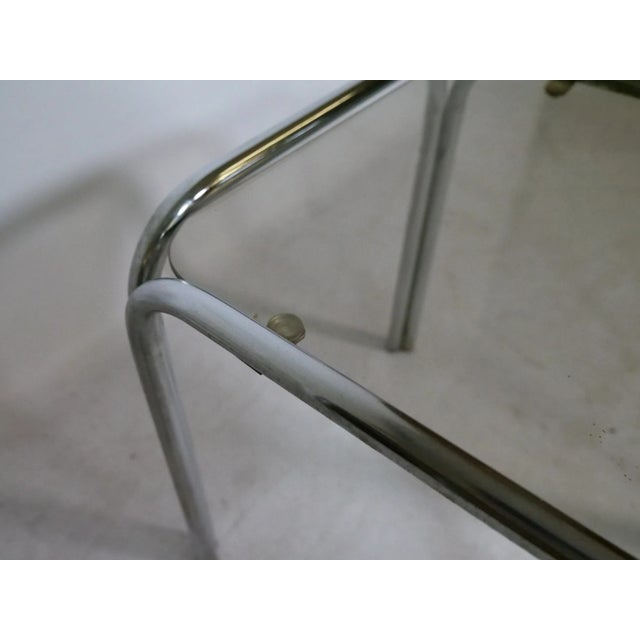 Metal Mid-Century Chrome and Glass Nesting Tables, 1970s, Set of 2 For Sale - Image 7 of 8
