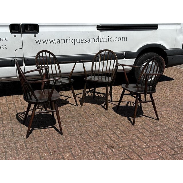 Vintage Windsor Dining Chairs from Ercol, 1960s, Set of 4 For Sale - Image 10 of 14