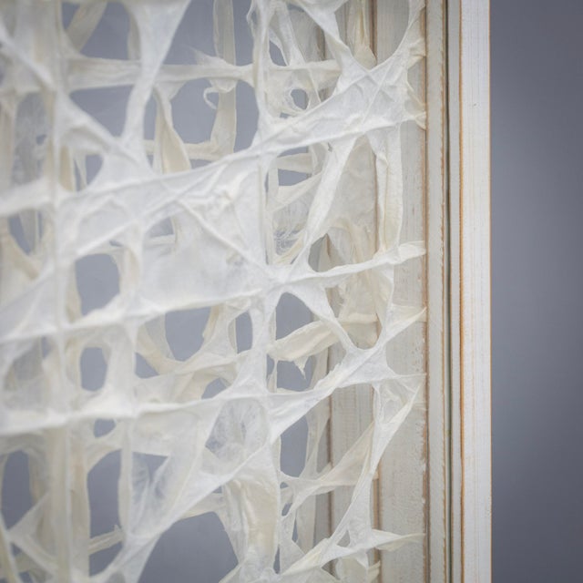 Organic Fiber Art Composition in Glass Shadow Box Frame, 1990s For Sale - Image 6 of 7