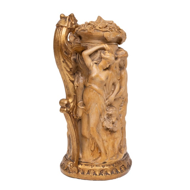 Antique Tankard the Triumph of Silenus by Gerard Van Opstal Flemish, 1880 For Sale - Image 9 of 15