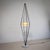 Large biconical floor lamp in metal with a two-tone plexi glass shade in yellow and white. Designed circa 1957 by Angelo...