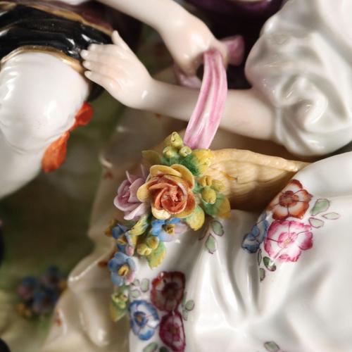 Porcelain Sculpture Group from E & A Muller Thuringia For Sale - Image 5 of 12