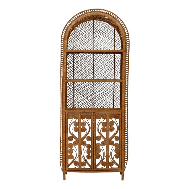 20th Century French Wicker Cabinet For Sale