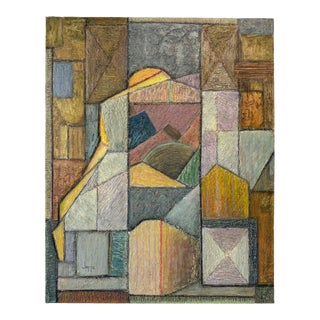 Cubist Abstract Oil on Canvas For Sale