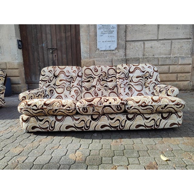 Wood Living Room Sofa and Armchairs, 1970s, Set of 3 For Sale - Image 7 of 15