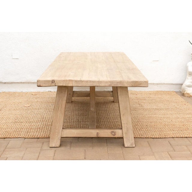 96-Inch Reclaimed Wood Trestle Dining Table For Sale - Image 11 of 12