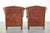 English-Style Cowhide Wing Armchairs, Set of 2 For Sale - Image 3 of 14