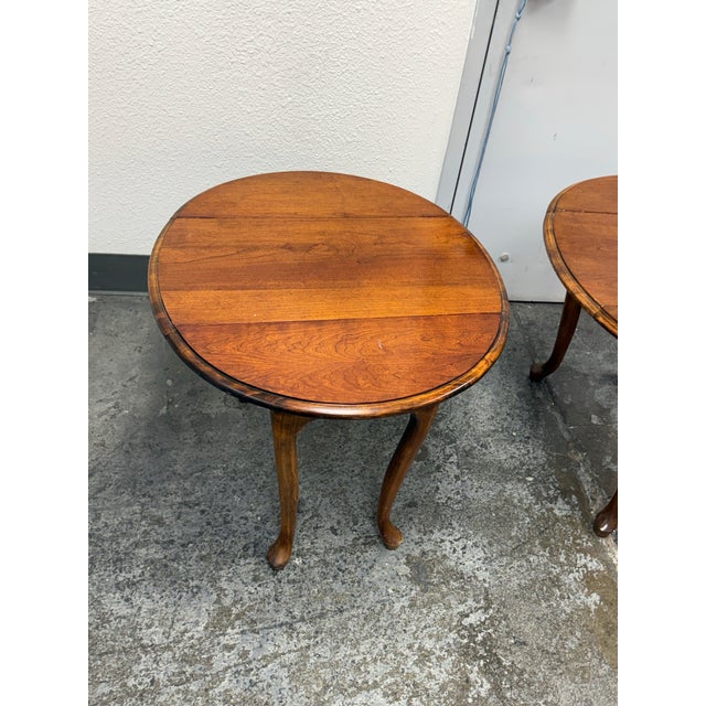 Queen Anne Style Drop-Leaf Side Tables, Pair For Sale - Image 9 of 12