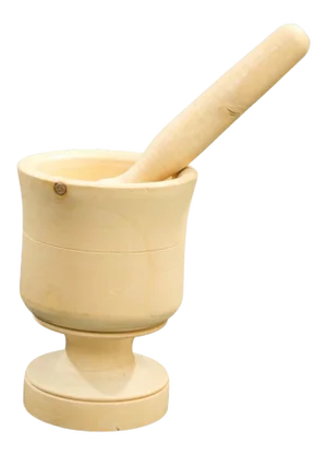 Italian Handcrafted Wooden Mortar & Pestle - 2 Pieces