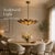 Handcrafted Brass Flower Chandelier, 4-Light Petal Pendant, Mid-Century Ceiling Fixture For Sale - Image 4 of 9