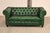 Chesterfield Style Green Leather Sofa For Sale - Image 11 of 16