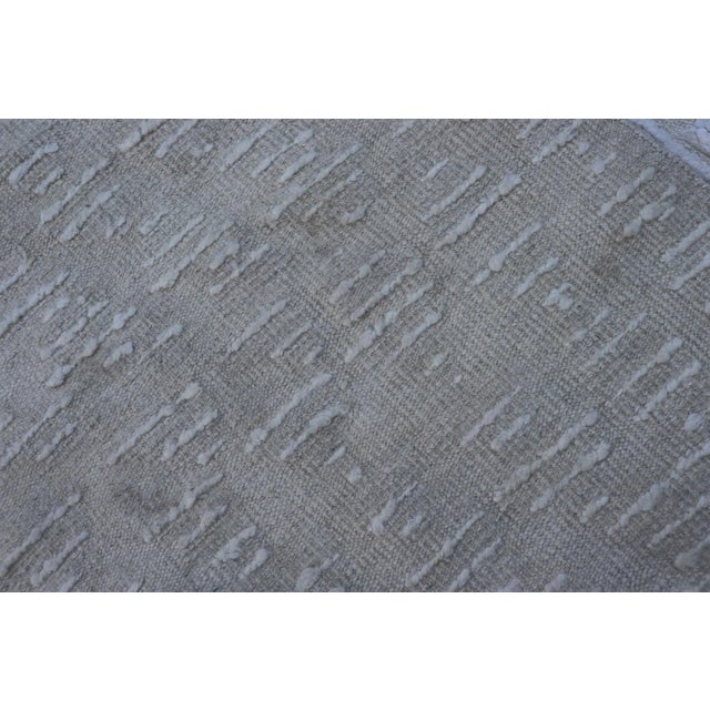 2010s Abstract Modern Area Rug in L. Blue, Taupe, Beige With Minimalist Design For Sale - Image 12 of 13