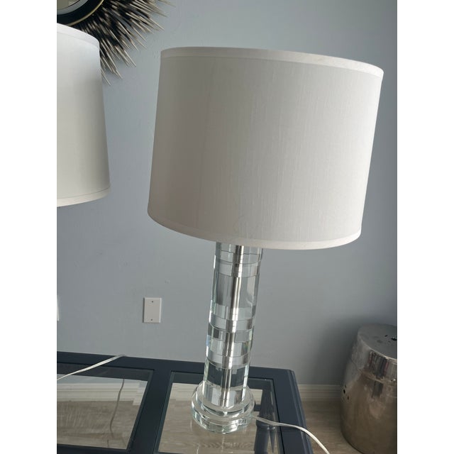 Pair Ralph Lauren Crystal Column Lamps For Sale - Image 15 of 16