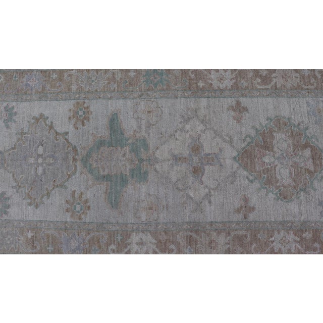 Hand-Knotted Very Long Oushak Runner by Keivan Woven Arts, 3'2" X 19'6" For Sale - Image 10 of 13