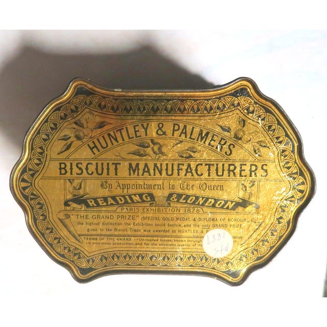 Metal 1878 Paris Exhibition - Huntley & Palmers "The Grand Prize" Gold Medal & Diploma of Honour - Hinged Lidded Biscuit Tin c.1887 For Sale - Image 7 of 14
