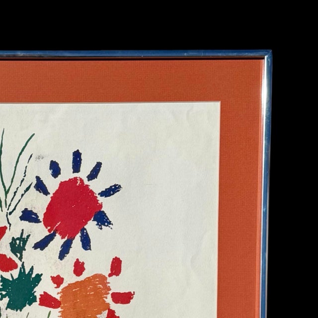 Vintage Pablo Picasso Bouquet of Peace Framed Lithograph Print For Sale - Image 4 of 6