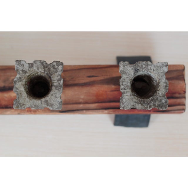 Brutalist Candle Holder With Architectural Medieval-Revival Capitals For Sale - Image 14 of 16