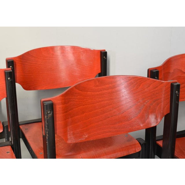 Italian Postmodern Stacking Chairs in Sottsass Style, Italy, 1970s, Set of 14 For Sale - Image 16 of 18